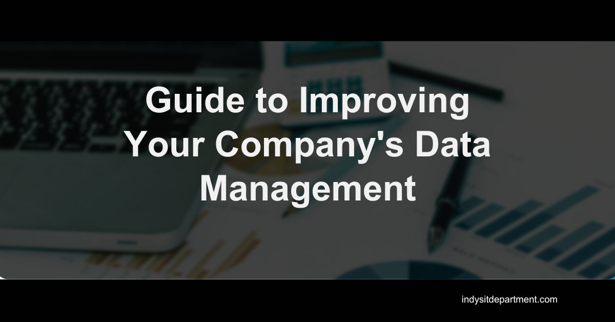 Infographic that reads, "Guide to Improving Your Company's Data Management, indysitdepartment.com"